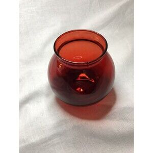 Vtg Royal Ruby Red Round Anchor Hawking Decorative Ball Vase No Chips No Cracks